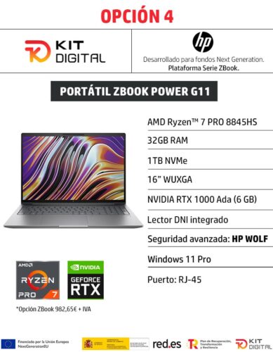 Kit Digital: portátil HP Zbook
