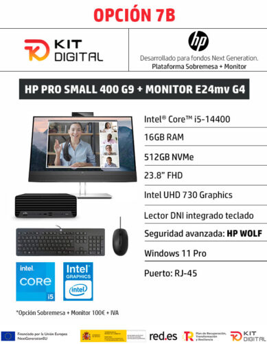 HP PRO SMALL 400 G9 + MONITOR E24mv G4