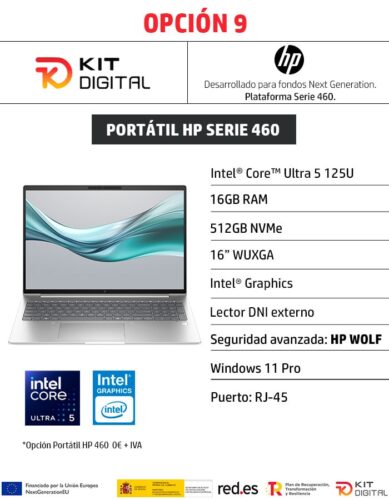 Kit Digital: portátil HP 460
