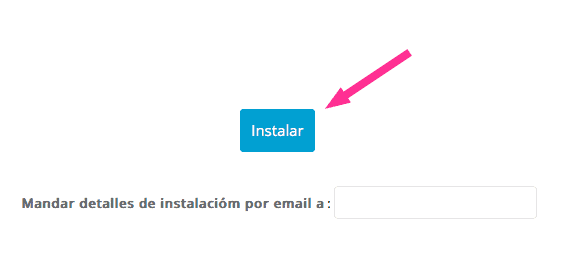 Botón para instalar WordPress