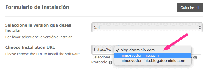 Instalando WordPress en un subdominio
