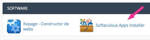 Icono de Softaculous en cPanel