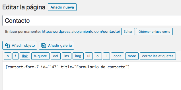 Página de contacto