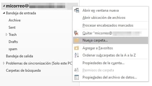 Crear una carpeta de correo local en tu PC con Outlook