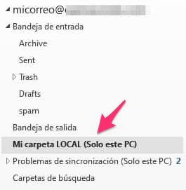 Carpeta de correo local
